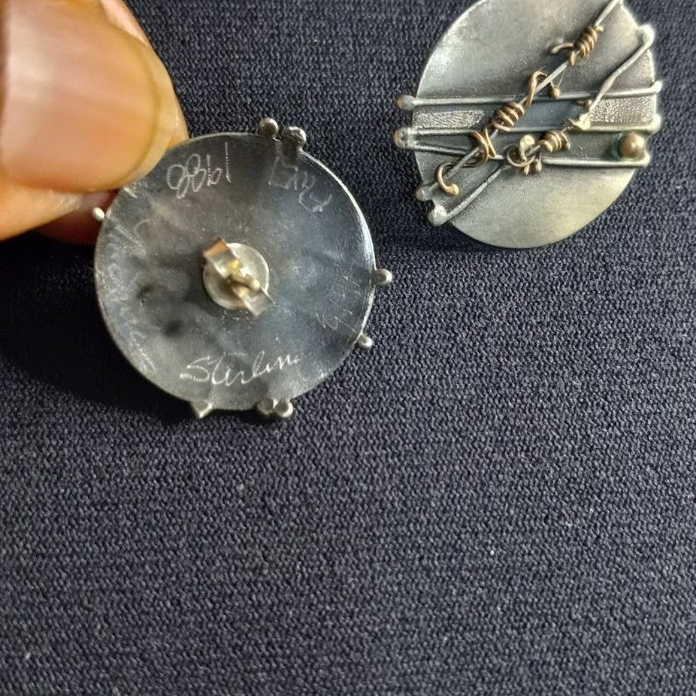 Vintage 1988 St Jude Sterling 14K Accents Earring 925 Sterling - Picture 11 of 11